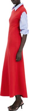MANGO Mock Neck Midi Sweater Dress