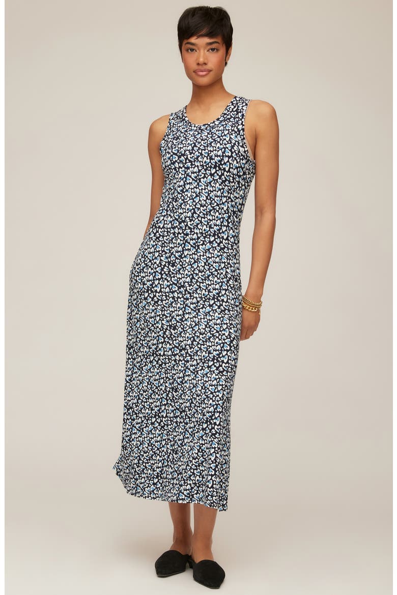 Painted Heart Print Sleeveless Midi Dress, Alternate, color, PRINT