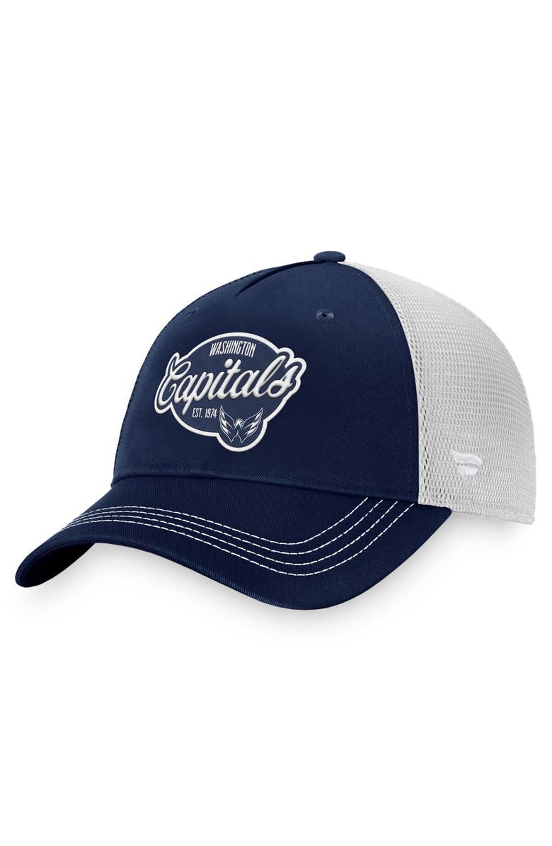 FANATICS Women's Fanatics Branded Navy/White Washington Capitals Fundamental Trucker Adjustable Hat, Main, color, Navy