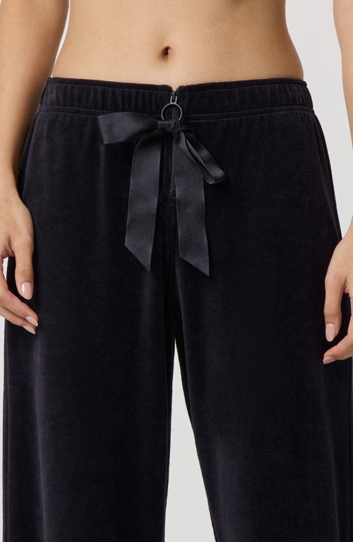 Florence By Mills Velour Wide Leg Pants In Black