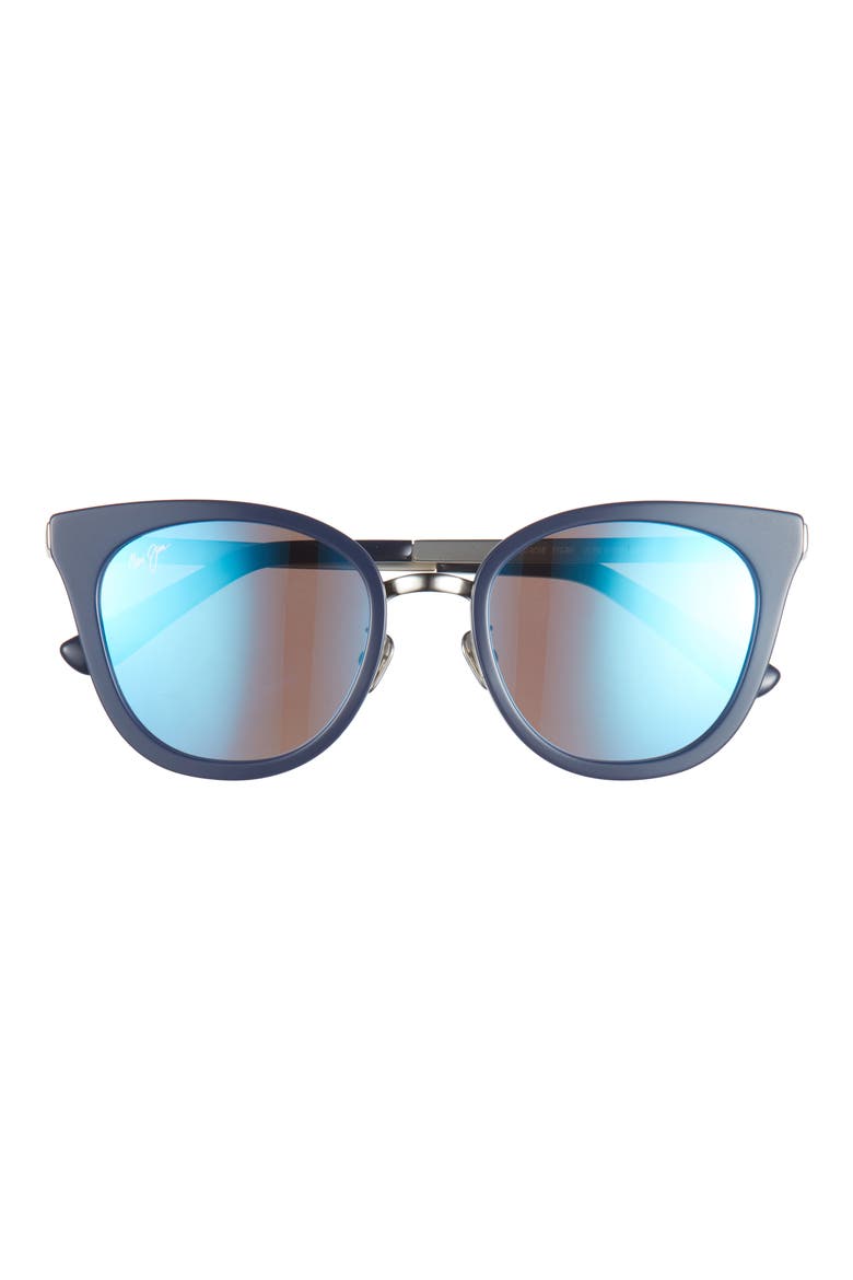 51mm Cat Eye Core Polarized Sunglasses, Main, color, BLUE SILVER BLUE
