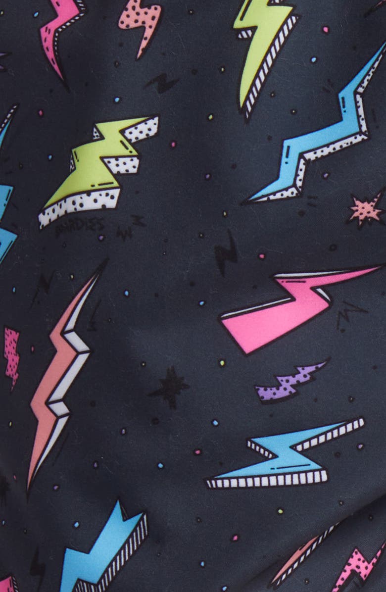 Boardies Zaps Neon Shortie Swim Trunks, Alternate, color, Black