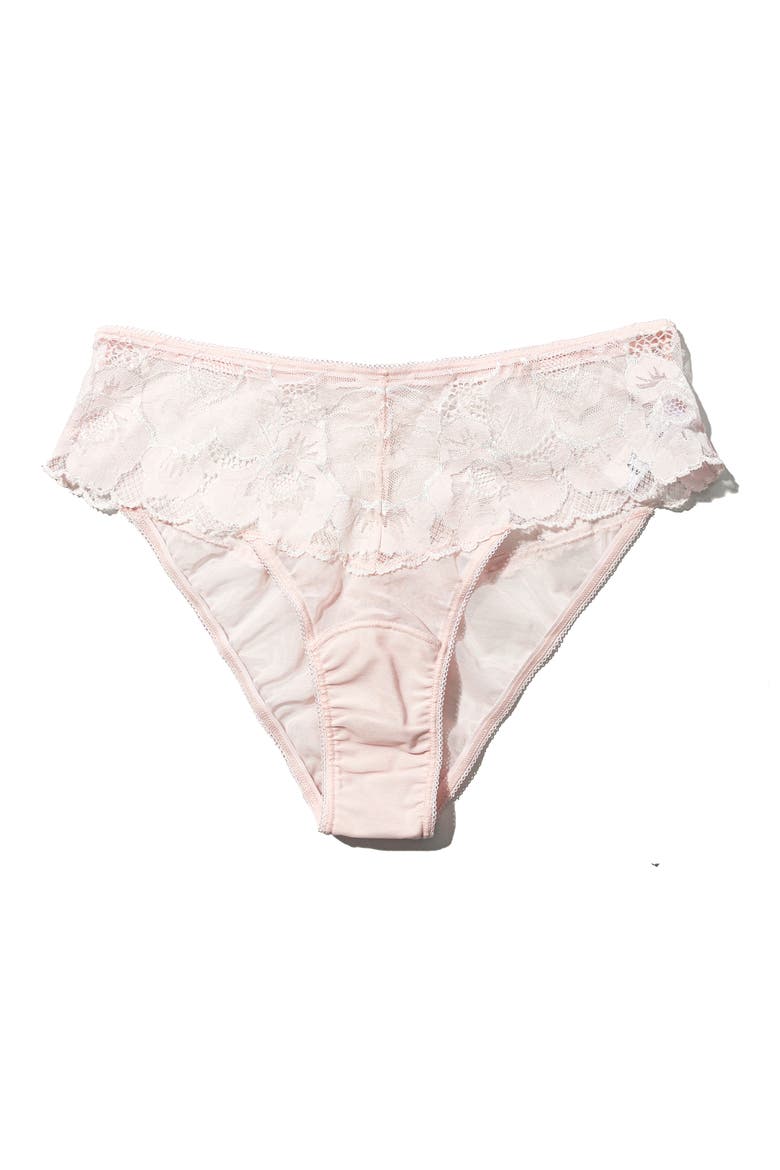 Mid Rise Lace Trim Panties, Alternate, color, VIE EN ROSE PINK