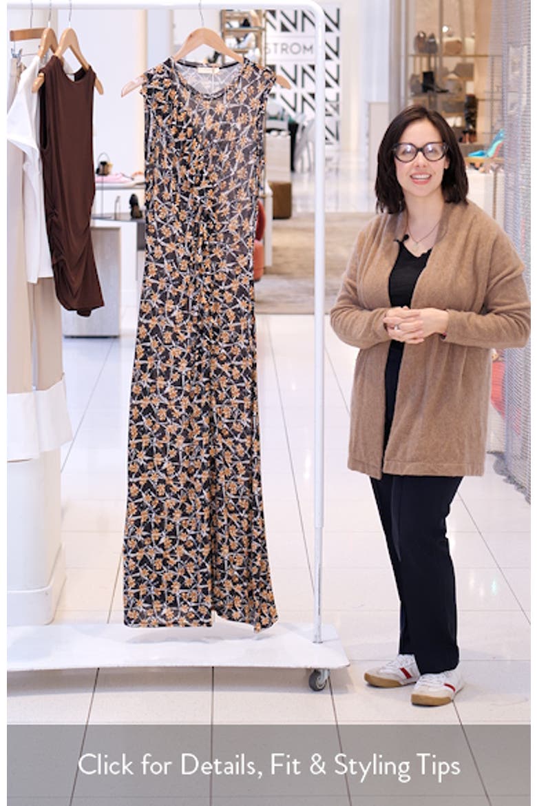 Elise Floral Print Ruffle Sleeveless Maxi Dress video