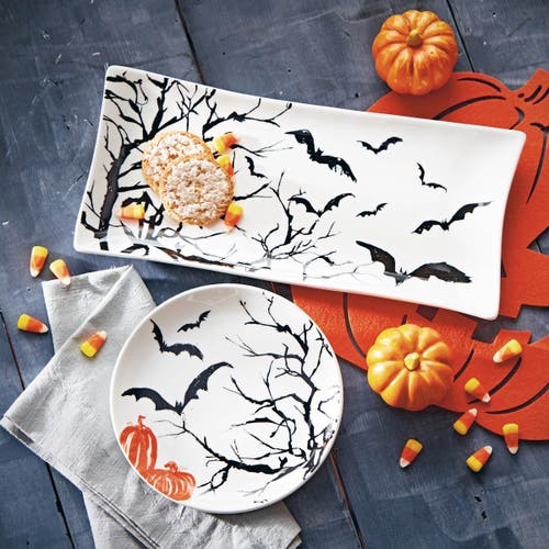 Tag Spellbound Black Ceramic Platter For Halloween Serving In Black