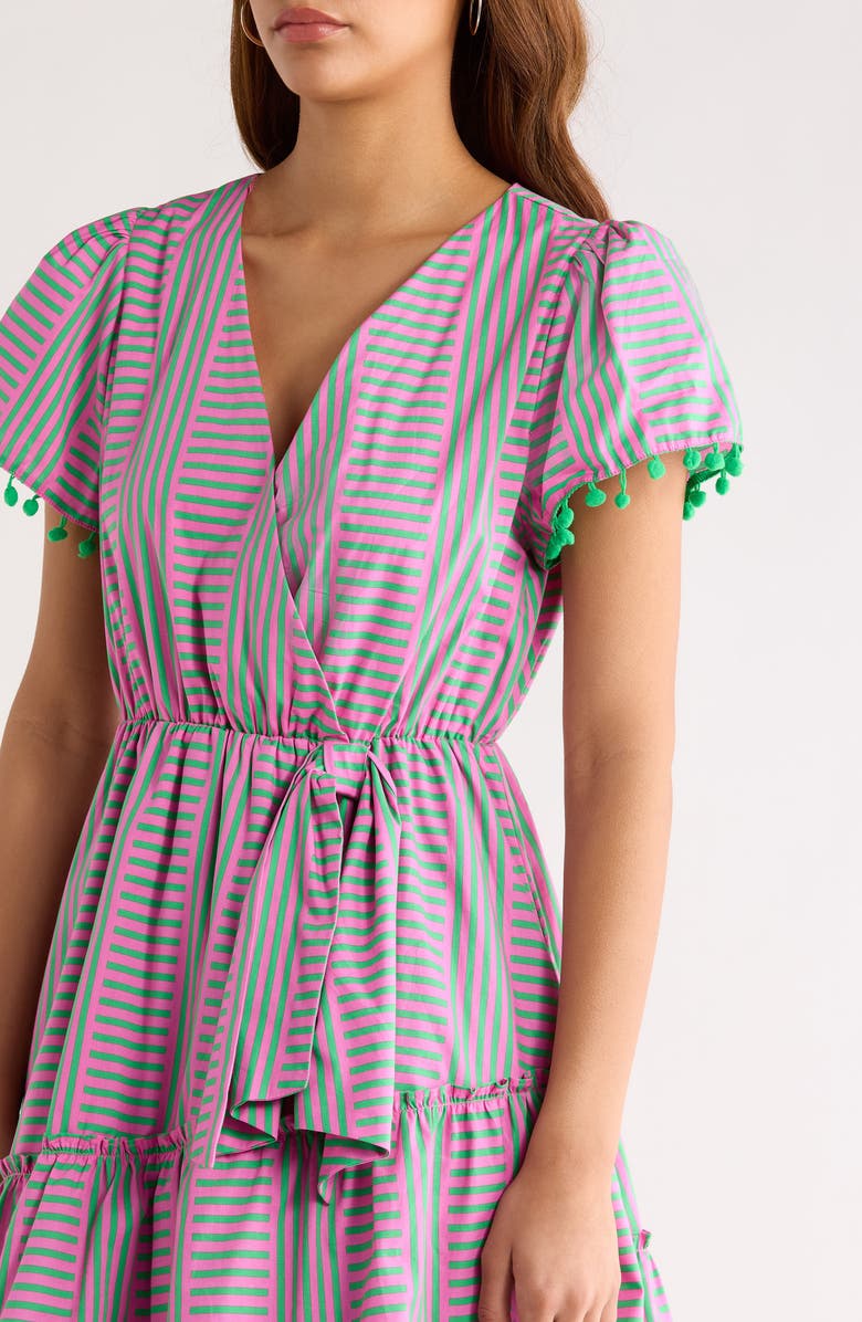 SUGARLIPS Valda Mixed Stripe Cotton Dress, Alternate, color, Pink-Green-Multi
