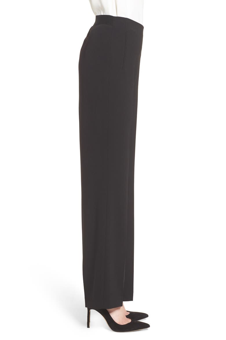 Crepe Straight Leg Pants, Alternate, color, RICH BLACK