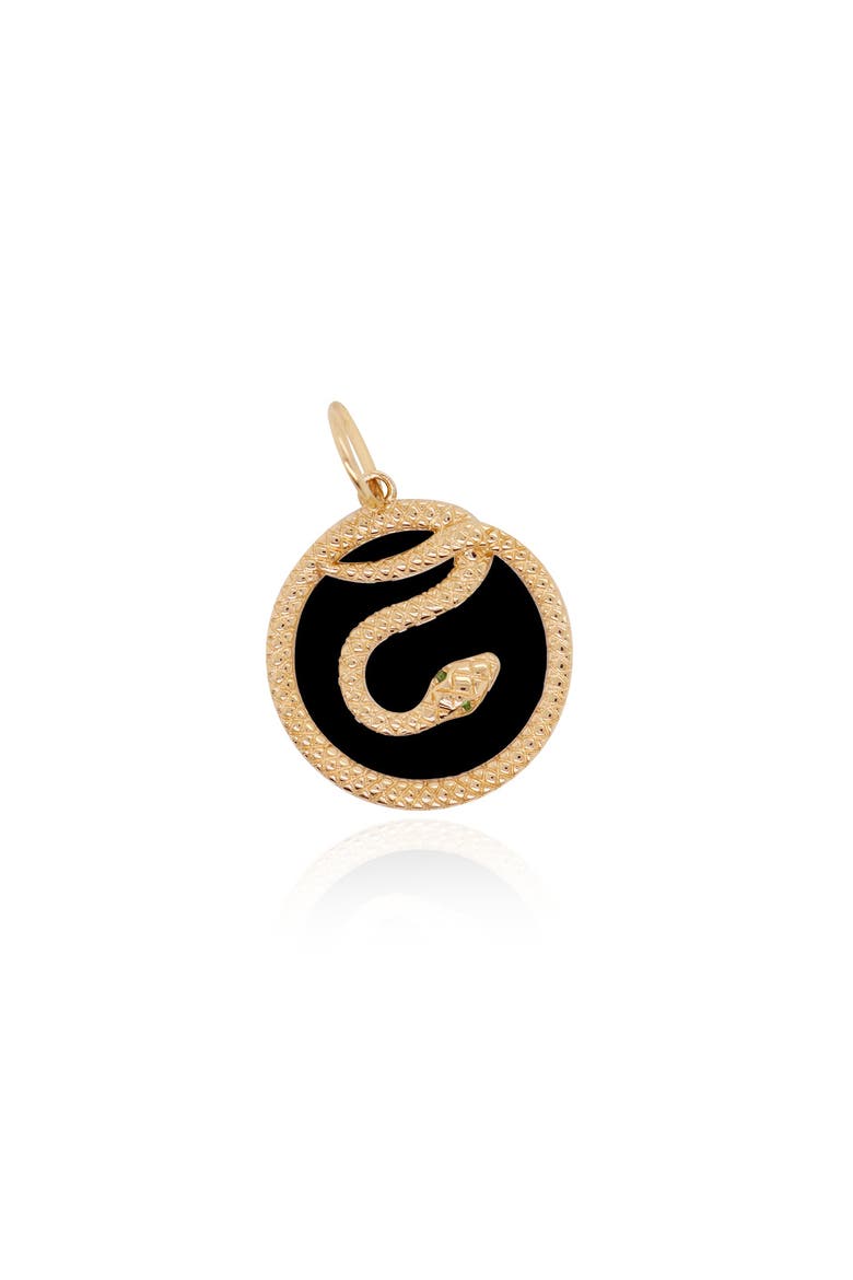 Onyx Snake Charm, Main, color, Onyx