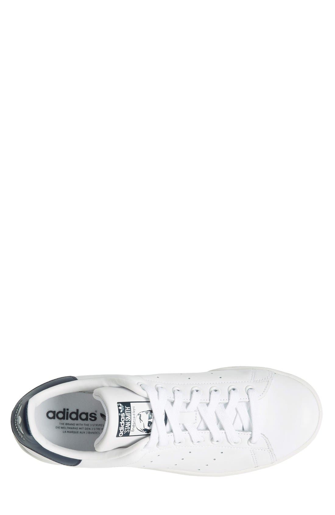 adidas Stan Smith Sneaker, Alternate, color, White/White/Dark Blue