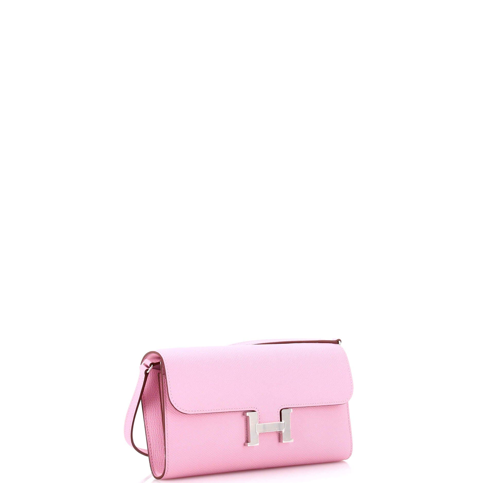 Pre-Owned Hermes Constance To Go Wallet Epsom, Alternate, color, Mauve Sylvestre