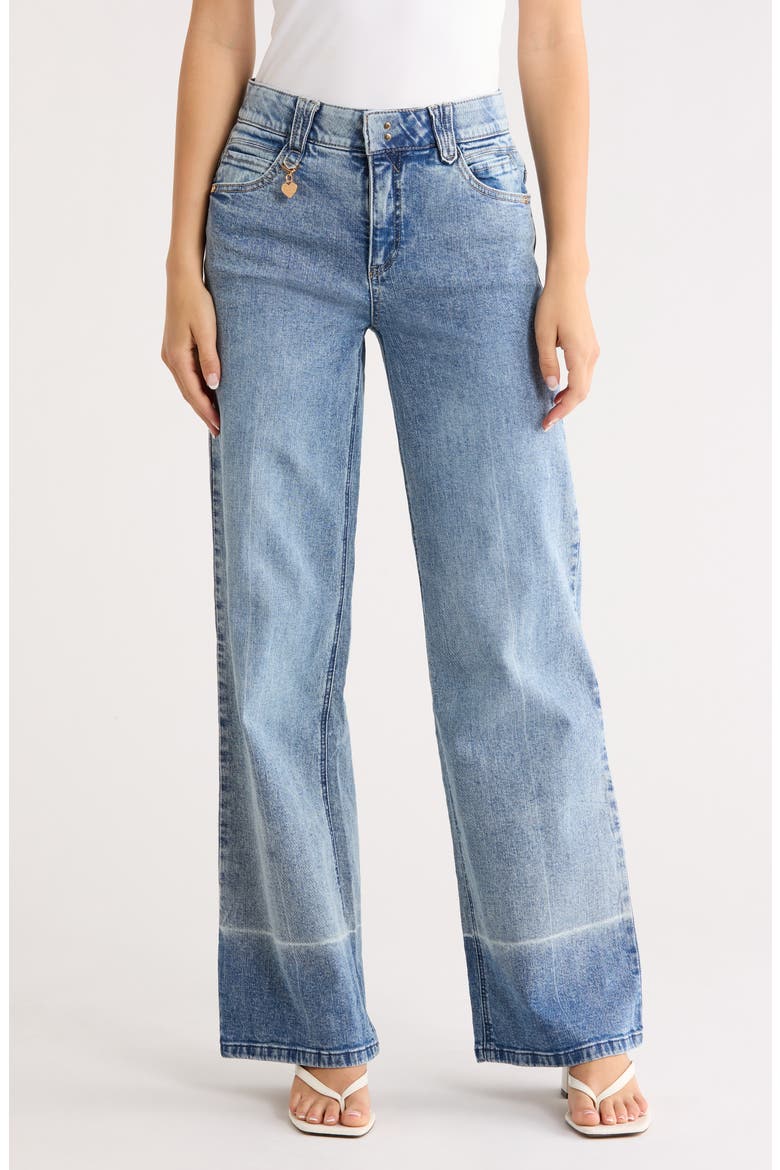 Shadow Hem Wide Leg Jeans, Main, color, MID BLUE