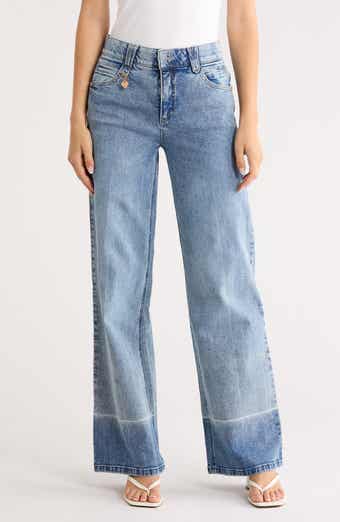 Democracy Shadow Hem Wide Leg Jeans