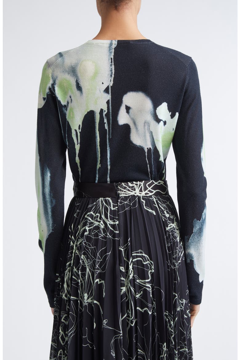 Watercolor Floral Merino Wool Sweater, Alternate, color, NORI MULTI