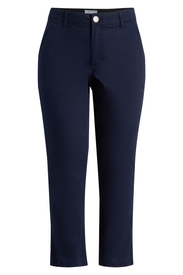 Skyrise Ankle Slim Straight Leg Twill Pants, Alternate, color, NAVY