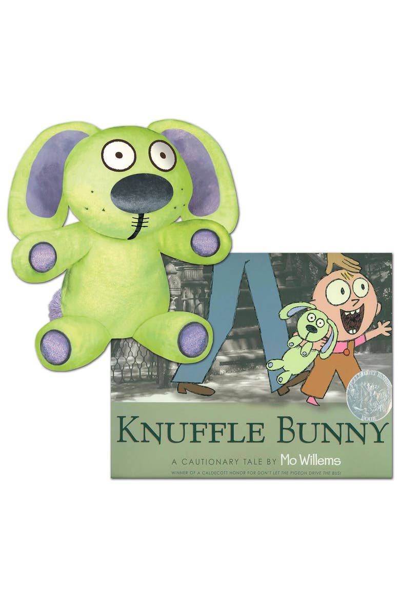 Knuffle Bunny Soft Plush Toy with Hardcover Book, Main, color, Green