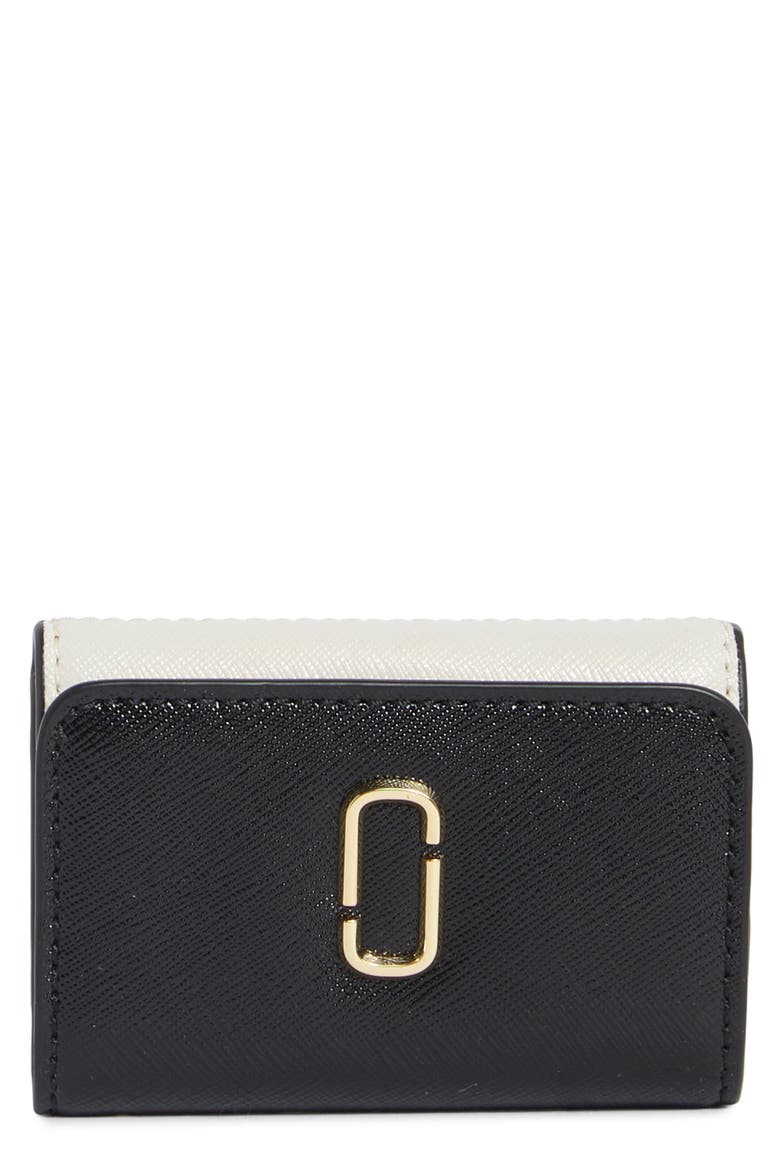 Snapshot Leather Key Case, Main, color, BLACK/ HONEY GINGER MULTI