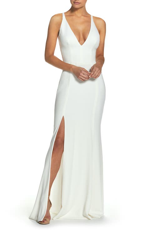 Iris Slit Crepe Gown