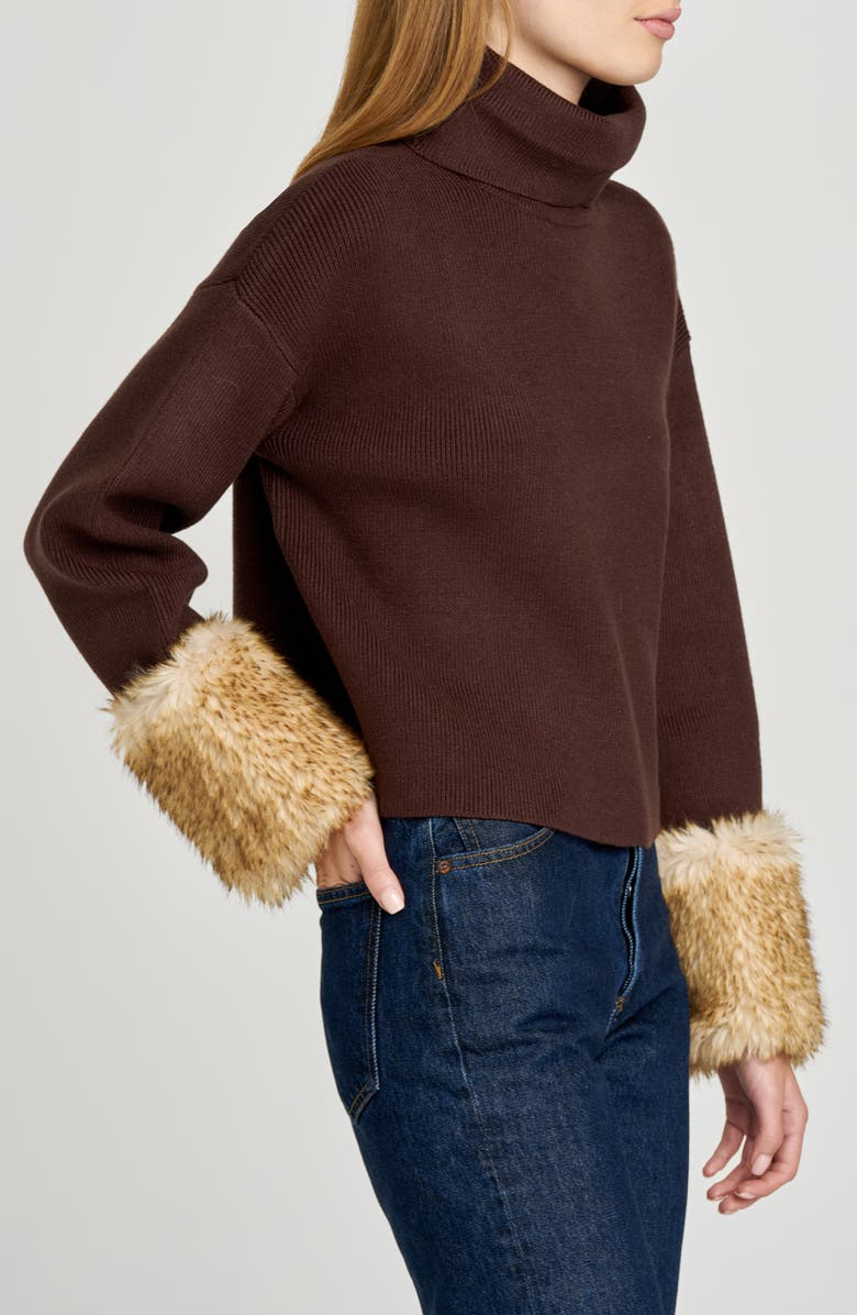 WAYF Rebecca Turtleneck Sweater, Alternate, color, Chocolate