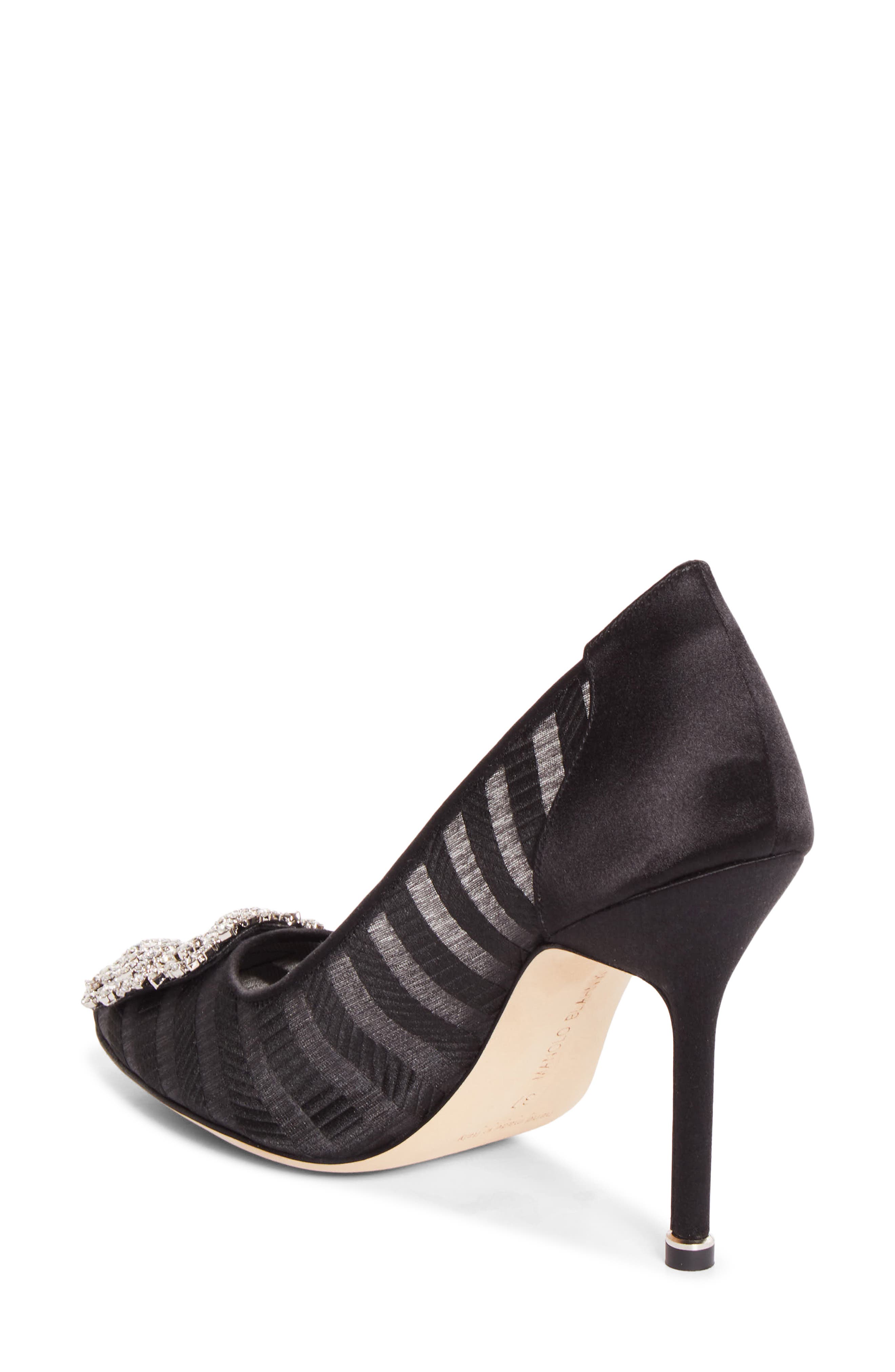Manolo Blahnik Hangisila Pump, Alternate, color, Ywov 979R/Black