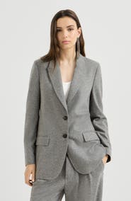 Brunello Cucinelli Cashmere jersey deconstructed blazer with monili