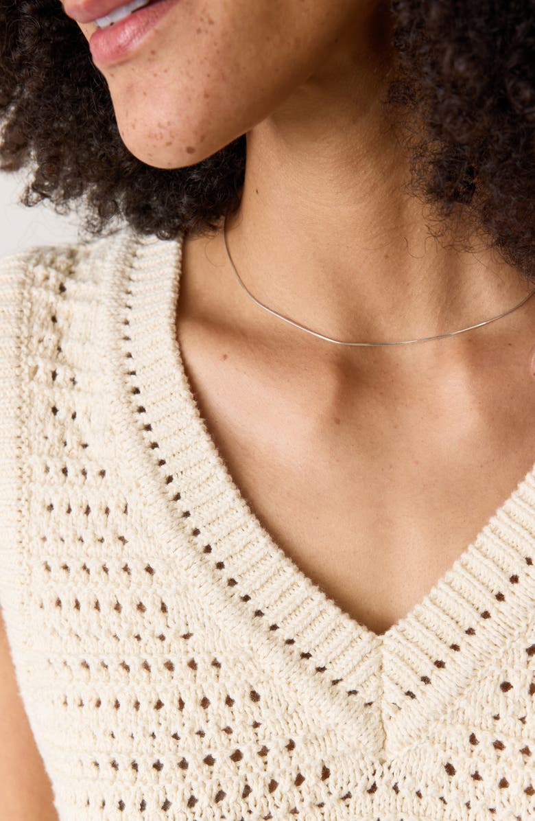Marine Layer Crochet V-Neck Sweater Vest, Alternate, color, 