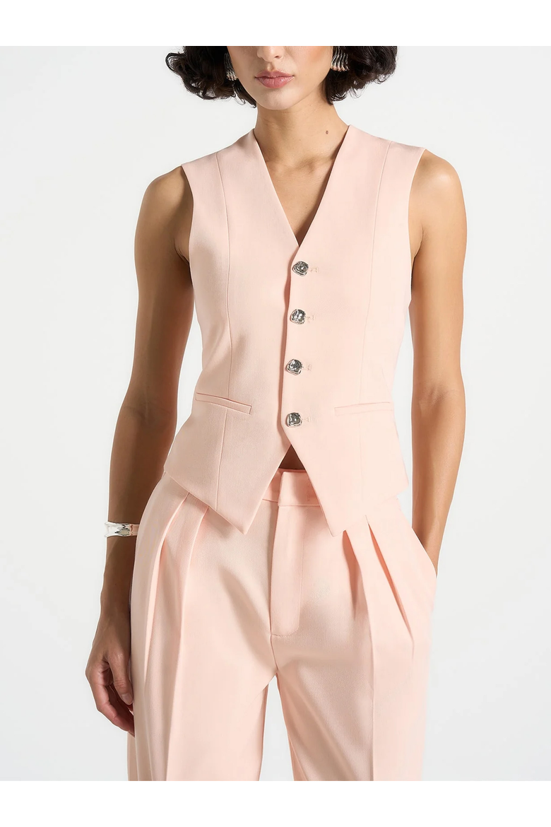 Christine Structured Cinch Waistcoat, Main, color, Peach