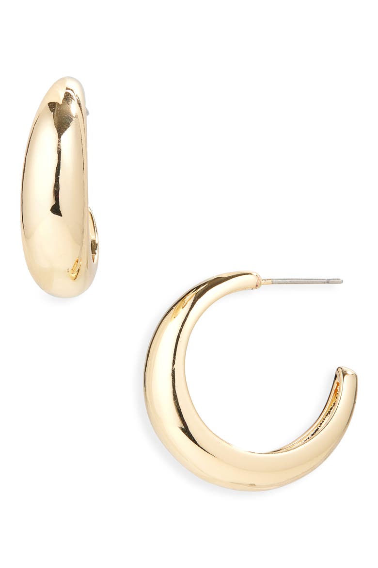 Medium Hoop Earrings, Main, color, GOLD
