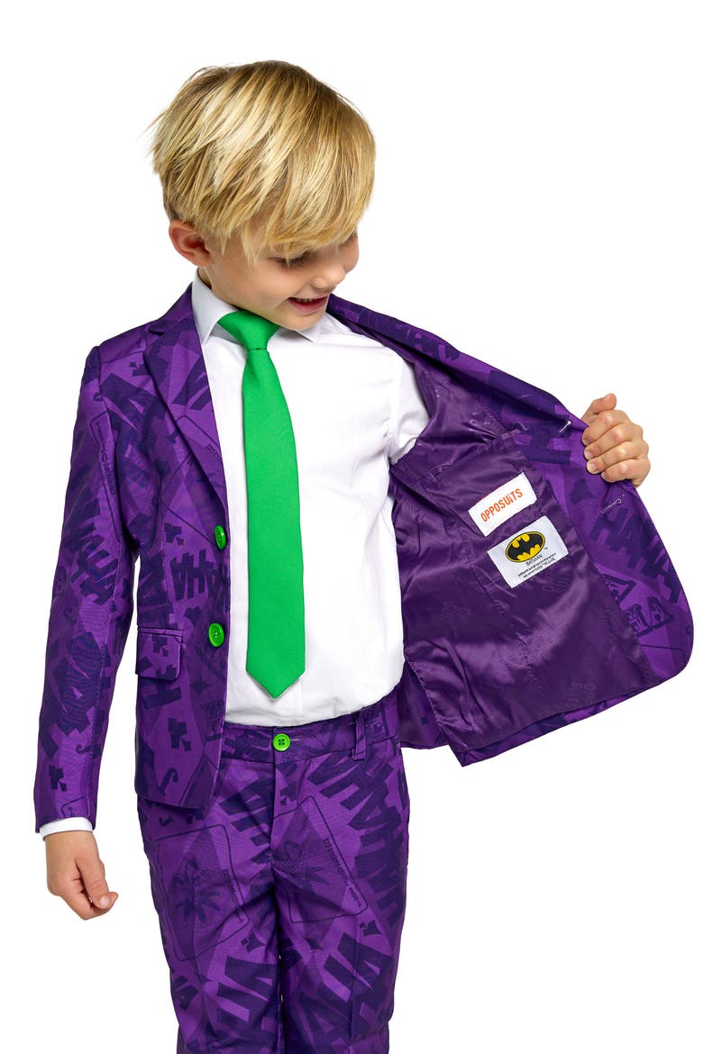 Kids' The Joker 3-Piece Suit with Tie, Alternate, color, PURPLE