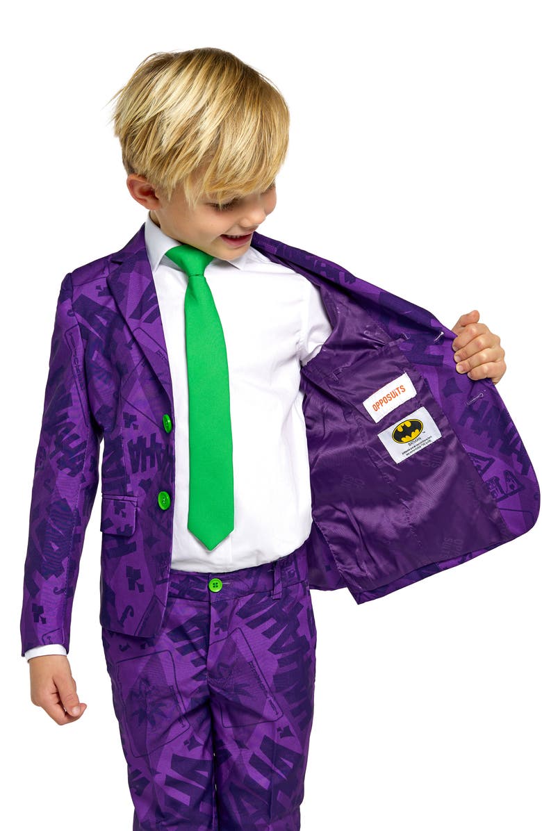 OppoSuits Kids' The Joker 3-Piece Suit with Tie, Alternate, color, Purple