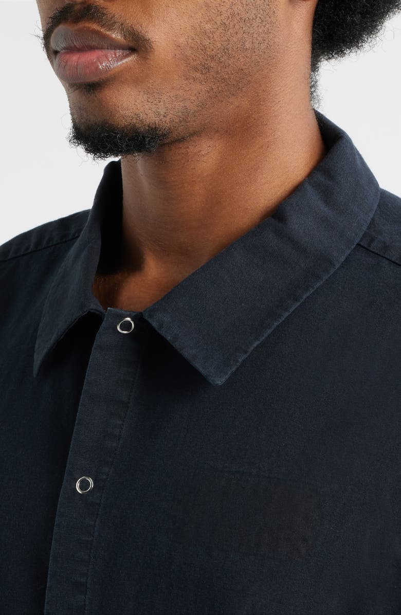 Elwood Keyhole Snap-Up Shirt, Alternate, color, Ink