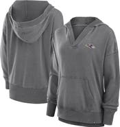 FANATICS Women's Fanatics  Heather Charcoal Baltimore Ravens Initiative Snow Wash French Terry V-Neck Pullover Hoodie