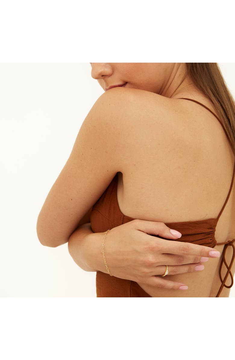 Spero London Love Heart Sterling Silver Chain Bracelet, Alternate, color, Gold