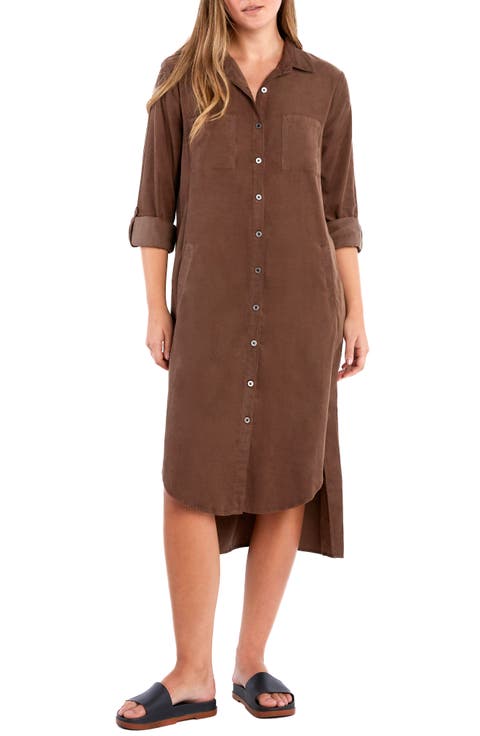 Chill Out High-Low Corduroy Shirtdress