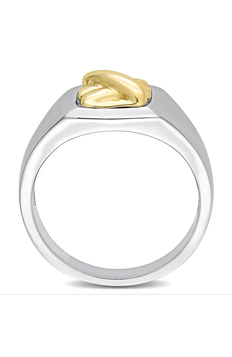 Julianna B. Crossover Motif Signet Ring 14k Gold, Alternate, color, Two-Tone Gold