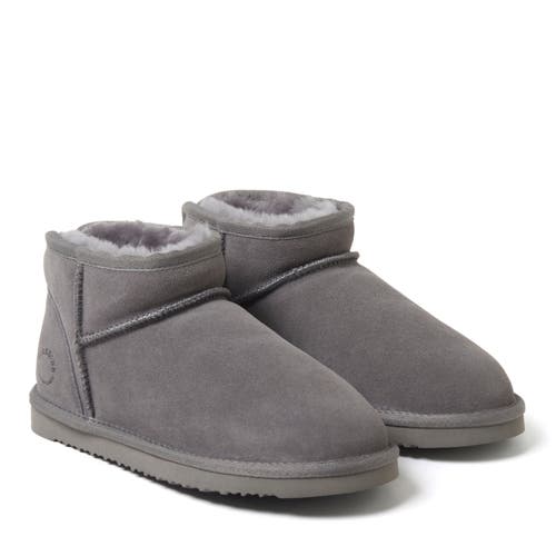 Dearfoams Fireside Riverland Genuine Shearling Micro Bootie In Black
