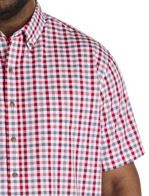 Harbor Bay By Dxl Big & Tall Easy-care Check Sport Shirt In Multi