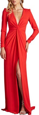 Tadashi Shoji Long Sleeve Mermaid Gown