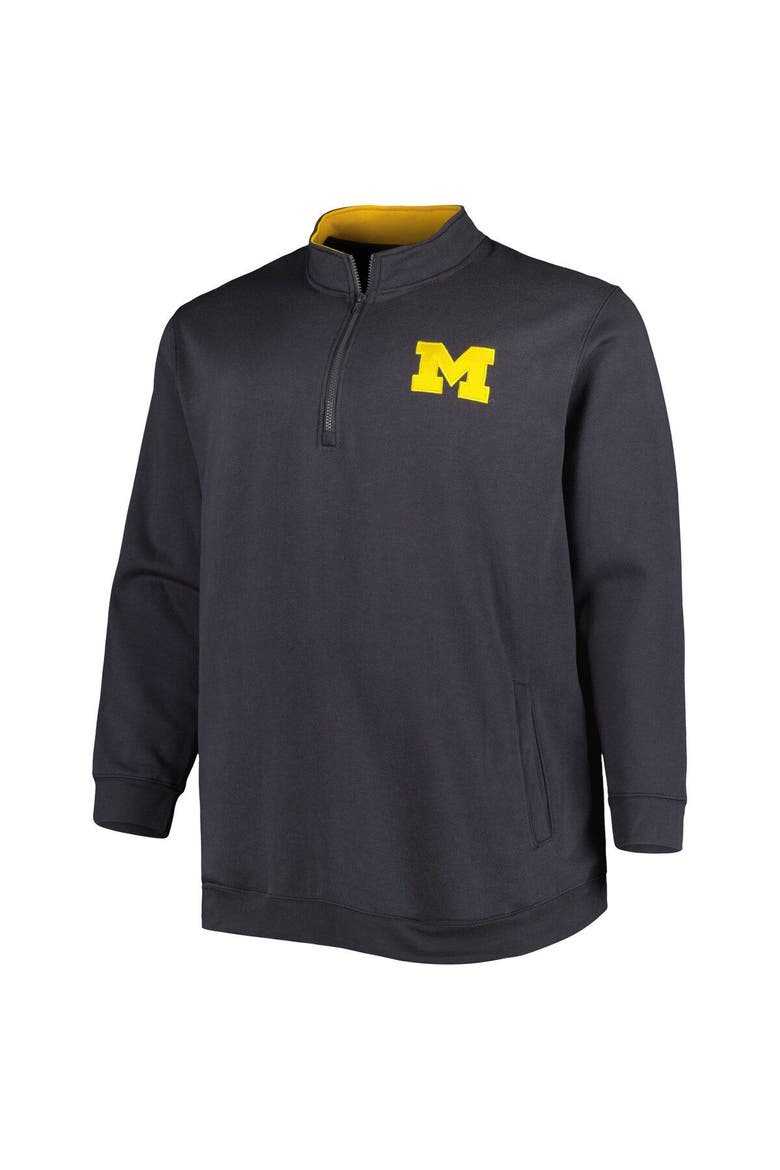 Men's Colosseum Charcoal Michigan Wolverines Big & Tall Tortugas Logo Quarter-Zip Sweatshirt, Alternate, color, Charcoal