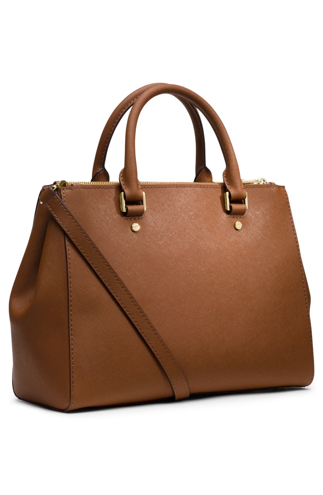 'Medium Sutton' Saffiano Leather Tote, Alternate, color, LUGGAGE