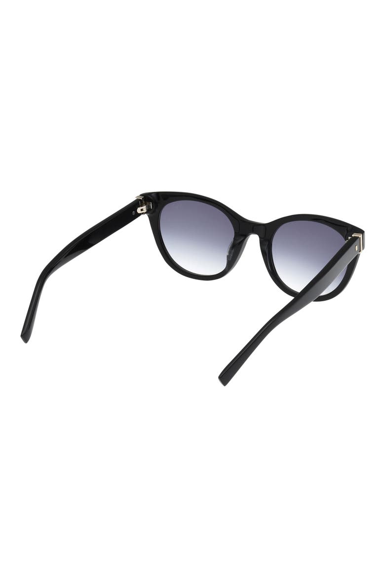52mm Gradient Cat Eye Sunglasses, Alternate, color, SHINY BLACK / GRADIENT SMOKE
