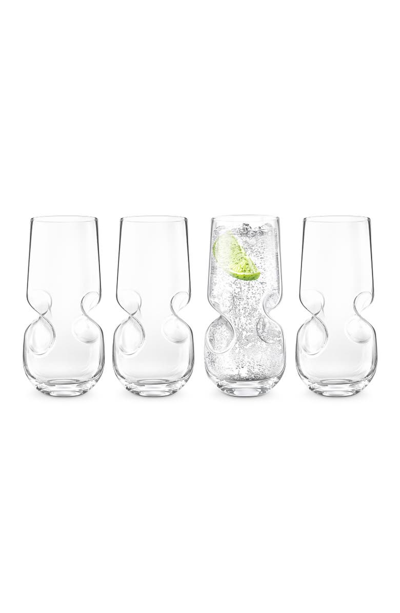FINAL TOUCH Bubbles Seltzer Bubbly Beverage Glasses, Set of 4, Main, color, Clear