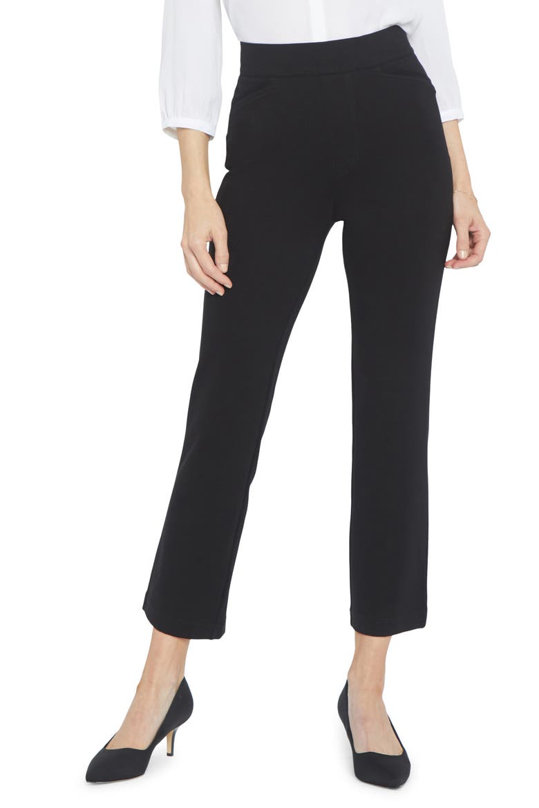 Crop Straight Leg Pants, Main, color, BLACK