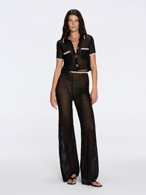 Lerins Knitted High-Waist Wide-Leg Pants
