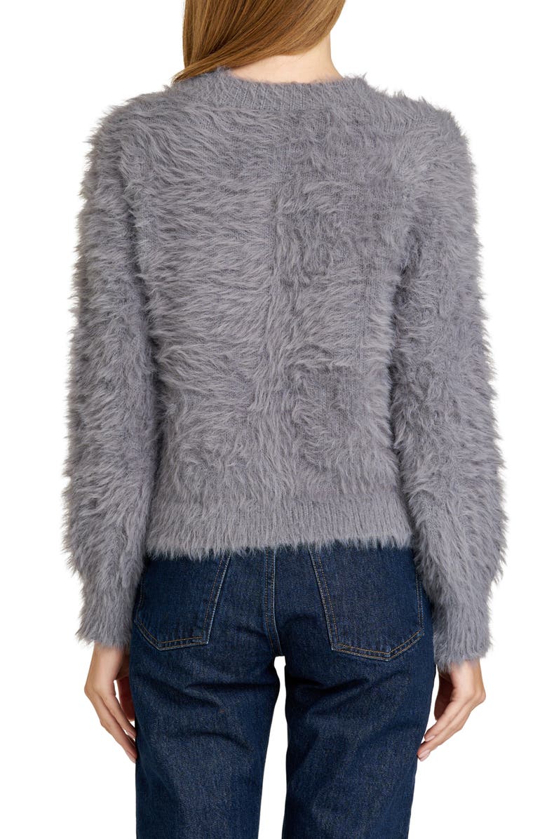 WAYF Kat Fuzzy Cardigan, Alternate, color, Grey