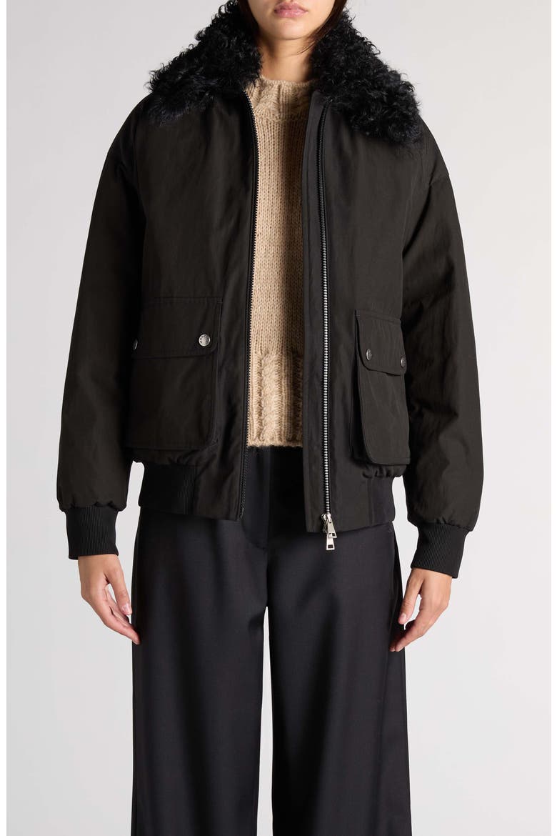 Rougequeue Bomber Jacket, Main, color, BLACK