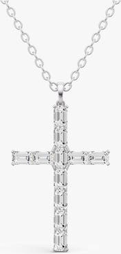 SEREIA OFFICIAL 14K Gold 6 ct Necklace Emerald Cross Diamond Pendant
