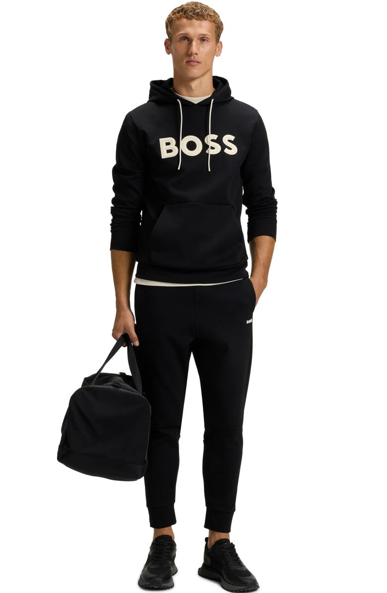 BOSS Soody Zone Logo Hoodie, Alternate, color, Black