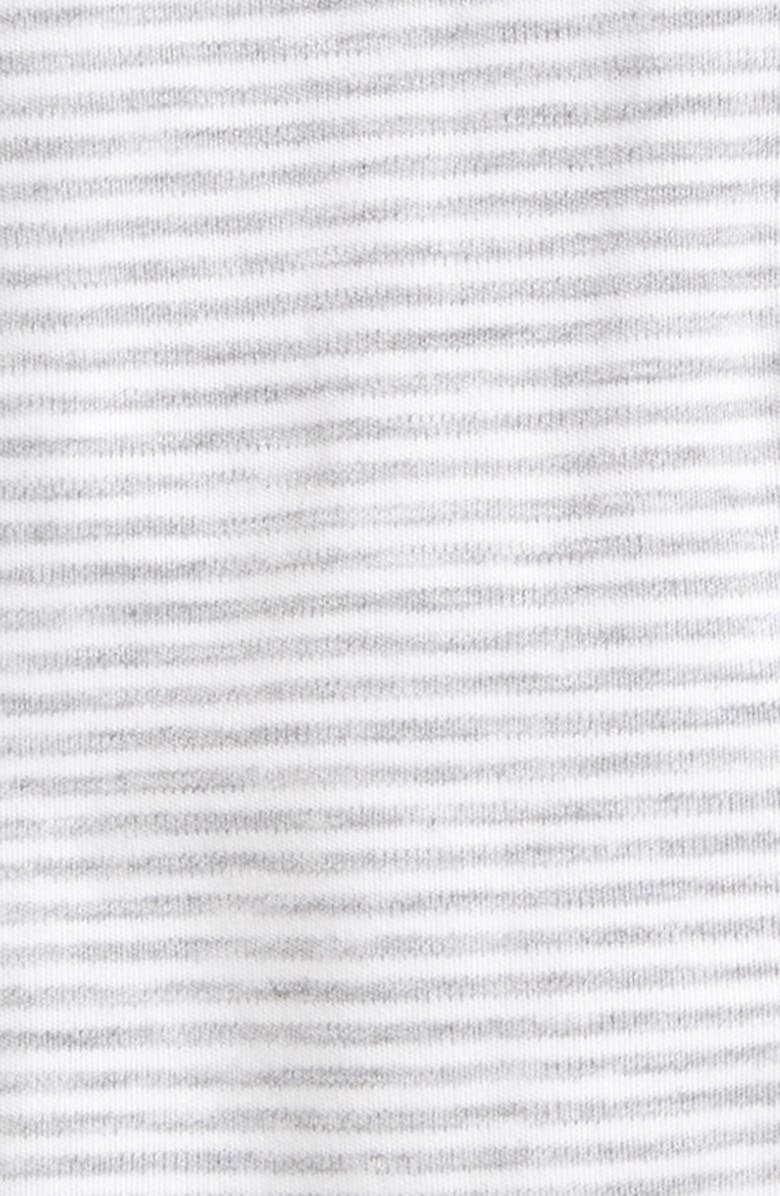 Kissy Kissy Stripe Pima Cotton Zip Footie, Alternate, color, Grey