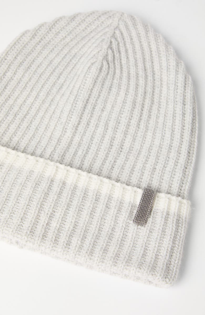 Brunello Cucinelli Knit beanie, Alternate, color, Light Grey