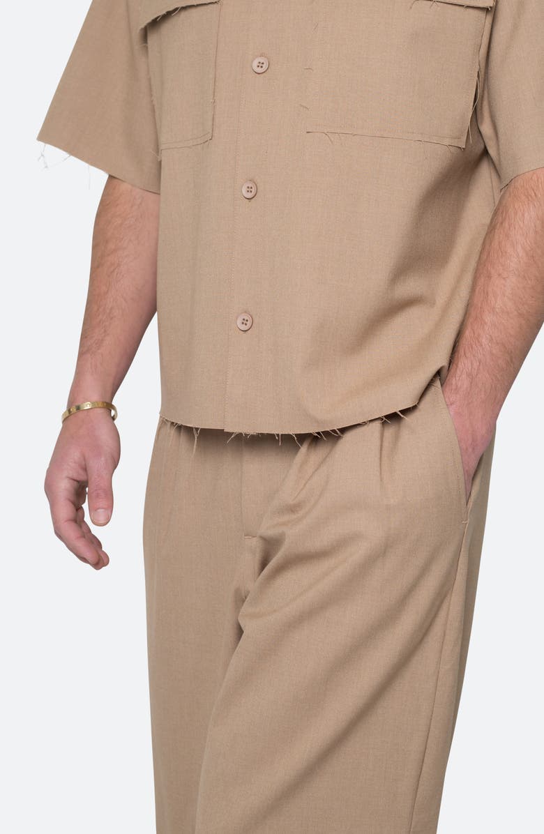 mnml Oversize Crop Short Sleeve Button-Up Shirt, Alternate, color, 